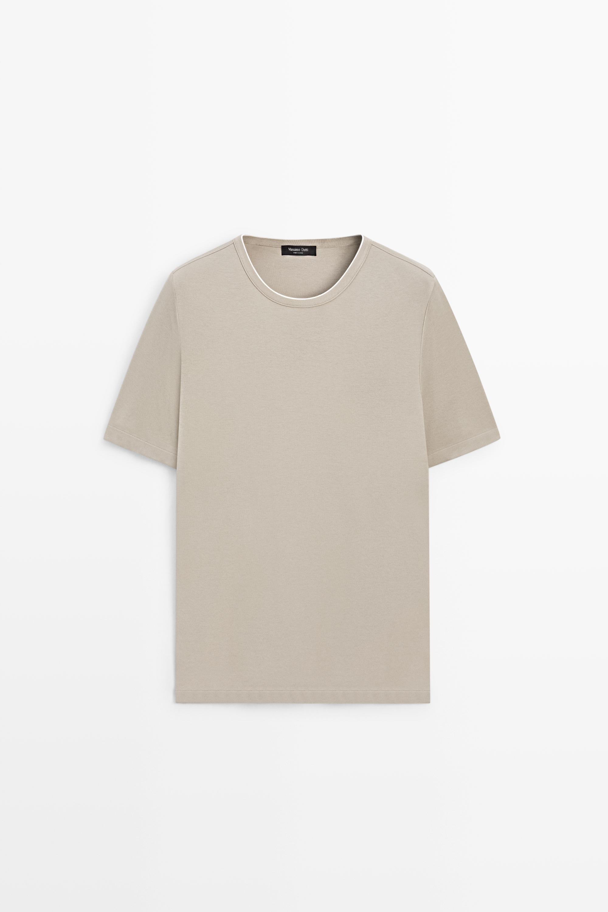 Contrast neck detail T-shirt